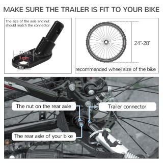 PawHut Bike Trailer για σκύλους 30kg max με 2 εισόδους και τσέπες α...