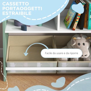 ZONEKIZ Παιδικό ράφι παιχνιδιών με αφαιρούμενα ράφια και συρτάρια, ...