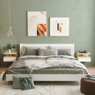 HOMCOM Σετ 2 Κρεμαστά κομοδίνα με συρτάρι και επάνω ράφι, σε ξύλο, ... HOMCOM Σετ 2 Κρεμαστά κομοδίνα με συρτάρι και επάνω ράφι, σε ξύλο, ...