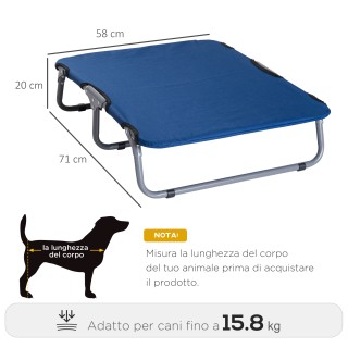 PawHut πτυσσόμενο κρεβάτι σκύλου σε ύφασμα Oxford, μπλε, 71x58x18 c...