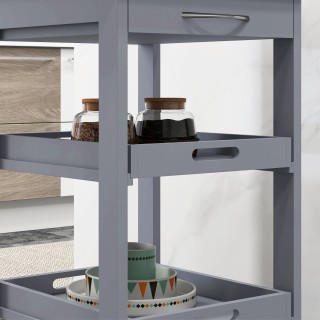 Καρότσι κουζίνας HOMCOM με συρτάρι, 2 αφαιρούμενους δίσκους και στα...