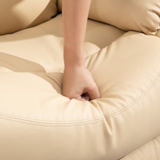 HOMCOM Μπεζ ανακλινόμενη πολυθρόνα χαλάρωσης με 8 πόντους μασάζ, θέ...