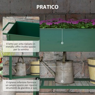 Outsunny φυτευτή εξωτερικού χώρου με βάση εργαλείων κάτω ραφιού, με...