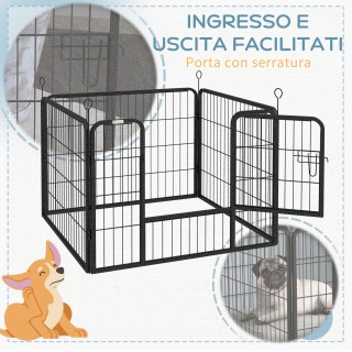 PawHut Folding Metal Dog Fence, για εσωτερική και εξωτερική χρήση μ...