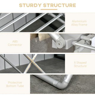 HOMCOM Ηλεκτρική θερμαινόμενη σχάρα στεγνώματος με φτερά αναδιπλούμ...