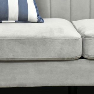 Τριθέσιος καναπές HOMCOM σε γκρι βελούδο με 5 πόδια και πηχάκια, 19... Τριθέσιος καναπές HOMCOM σε γκρι βελούδο με 5 πόδια και πηχάκια, 19...