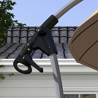 Αποκεντρωμένη ομπρέλα κήπου 2,7μ με άνοιγμα μανιβέλας και 16 νευρώσ...