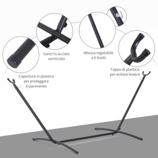 Outsunny Structure Support for Hammock Adjustable Max.120Kg, Μαύρο,... Outsunny Structure Support for Hammock Adjustable Max.120Kg, Μαύρο,...