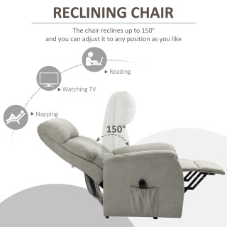HOMCOM Lift Chair Ανακλινόμενη 150° max με τηλεχειριστήριο και υποπ...