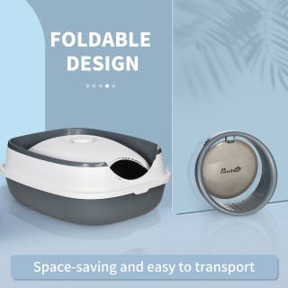 PawHut Κουτί απορριμμάτων γάτας με σέσουλα και αποσμητικό, πτυσσόμε... PawHut Κουτί απορριμμάτων γάτας με σέσουλα και αποσμητικό, πτυσσόμε...