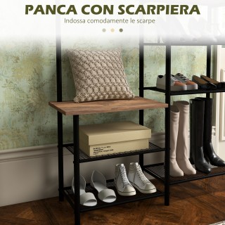 Παλτό HOMCOM με 6 γάντζους από μοριοσανίδα και ατσάλι με φορητή σχά... Παλτό HOMCOM με 6 γάντζους από μοριοσανίδα και ατσάλι με φορητή σχά...