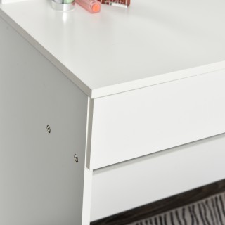 Σετ τραπεζιού μακιγιάζ Homcom με συρτάρι και σκαμπό LED 12 φώτα καθ... Σετ τραπεζιού μακιγιάζ Homcom με συρτάρι και σκαμπό LED 12 φώτα καθ...