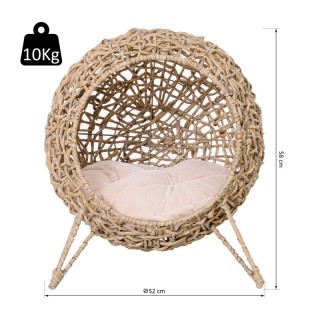 Υπερυψωμένο Πλεκτό Κρεβάτι Γάτας 52 x 58 cm Pawhut D30-245ND