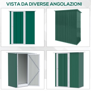 Υπόστεγο Outsunny Toolbox από αδιάβροχο ατσάλι 142x84x189cm 845-328...