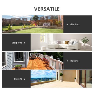 Outsunny Μοντέρνο Τραπέζι Σαλονιού Κήπου από σκληρυμένο γυαλί, μετα...