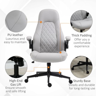 Εργονομική καρέκλα γραφείου Vinsetto με πτυσσόμενα μπράτσα και ρυθμ...