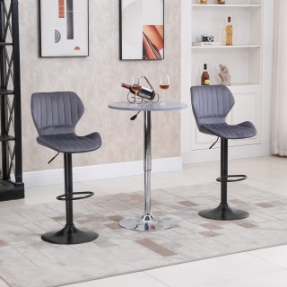 HOMCOM Σετ 2 σκαμπό μπαρ Velvet Effect, Περιστρεφόμενο με ρυθμιζόμε...