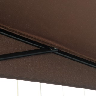 Outsunny ημικυκλική ομπρέλα για βεράντα και κήπο με μανιβέλα, 230x1...