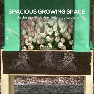 Outsunny υπερυψωμένο κρεβάτι κήπου με πράσινο κάλυμμα PE και ξύλινη... Outsunny υπερυψωμένο κρεβάτι κήπου με πράσινο κάλυμμα PE και ξύλινη...