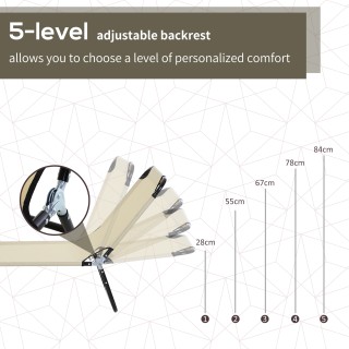 Outsunny Garden Lounger με ρυθμιζόμενη πλάτη σε 5 θέσεις, από ατσάλ... Outsunny Garden Lounger με ρυθμιζόμενη πλάτη σε 5 θέσεις, από ατσάλ...