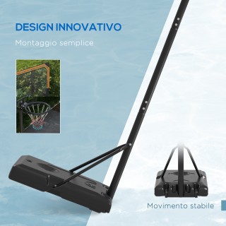 SPORTNOW Τσέρκι μπάσκετ με 6 ρυθμιζόμενα ύψη με γεμιζόμενη βάση και...