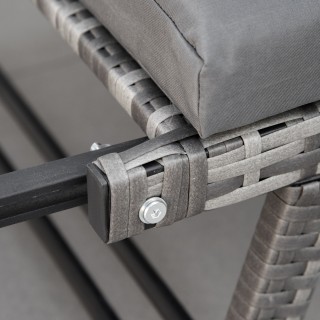 Outsunny 2θέσιος καναπές κήπου σε Rattan με επένδυση και πτυσσόμενα...