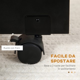 HOMCOM Πτυσσόμενο Ξύλινο Τραπέζι για 4-6 Άτομα με Ρόδες, 75x140x74c...