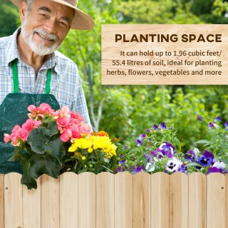 Outsunny Κάθετη Ξύλινη Ζαρντινιέρα εξωτερικού χώρου με τρύπα αποστρ...