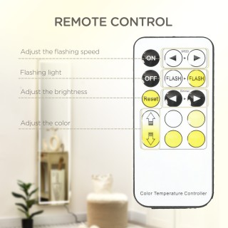 Καθρέφτης δαπέδου και τοίχου HOMCOM με ρυθμιζόμενο φως LED και τηλε... Καθρέφτης δαπέδου και τοίχου HOMCOM με ρυθμιζόμενο φως LED και τηλε...