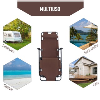 Outsunny πτυσσόμενη ξαπλώστρα κήπου με καφέ μπράτσα 84B-043BN Outsunny πτυσσόμενη ξαπλώστρα κήπου με καφέ μπράτσα 84B-043BN