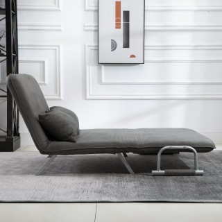 HOMCOM μονός καναπές-κρεβάτι από συνθετικό δέρμα και ατσάλι με ρυθμ...
