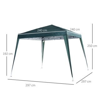 Outsunny Folding Garden Gazebo 3x3m Steel and Polyester, Green 840-...