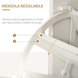 HOMCOM Μοντέρνα Ντουλάπα παπουτσιών, 2 συρτάρια για 16 παπούτσια με...