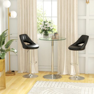 HOMCOM Μοντέρνο Στρογγυλό Τραπέζι Μπάρα με Ατσάλινο Βάση και Γυάλιν... HOMCOM Μοντέρνο Στρογγυλό Τραπέζι Μπάρα με Ατσάλινο Βάση και Γυάλιν...