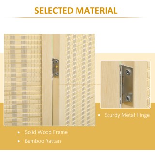 HOMCOM Πτυσσόμενη Σίτα για Εσωτερικό 4 Πόρτες σε Ξύλο και Μπαμπού Ύ...