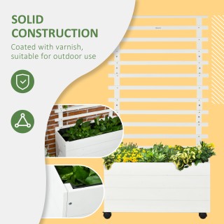 Outsunny Κάθετη Ζαρντινιέρα με 4 ρόδες και Ξύλινο Καφασωτό για Αναρ... Outsunny Κάθετη Ζαρντινιέρα με 4 ρόδες και Ξύλινο Καφασωτό για Αναρ...