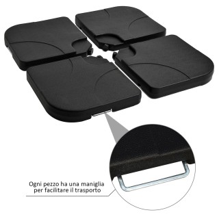 Outsunny Σετ 4τμχ Πλαστική Βάση Ομπρέλα Κήπου 50? 50 7,5 εκ 84D-021