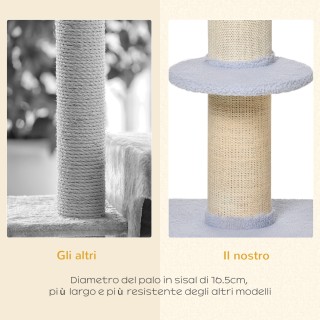 PawHut Cat Scratching Post με κρεβάτι, βελούδινο κάλυμμα και στύλο ...