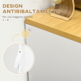 HOMCOM Συρταριέρα με 3 συρτάρια σε λευκή μοριοσανίδα για κρεβατοκάμ...