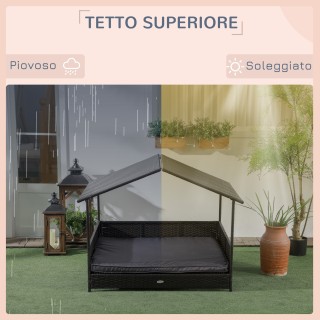 PawHut Raised Dog House με αφαιρούμενο μαξιλάρι, σε PE Rattan and S... PawHut Raised Dog House με αφαιρούμενο μαξιλάρι, σε PE Rattan and S...