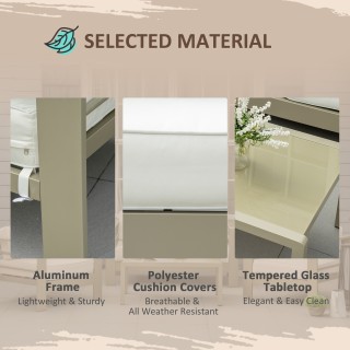 Outsunny Σετ κήπου 4 τεμαχίων με καναπέ 2 πολυθρόνες και τραπεζάκι ...