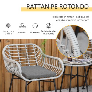 Σετ Έπιπλα Κήπου Outsunny σε PE Rattan με 2 καρέκλες και Τραπεζάκι ... Σετ Έπιπλα Κήπου Outsunny σε PE Rattan με 2 καρέκλες και Τραπεζάκι ...