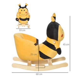 HomCom Wooden Rocking Horse Bee για Παιδιά 60 x 33 x 45 cm Κίτρινο ... HomCom Wooden Rocking Horse Bee για Παιδιά 60 x 33 x 45 cm Κίτρινο ...
