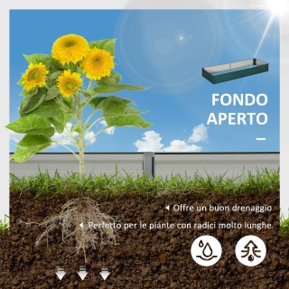 Outsunny εξωτερικό μεταλλικό υπερυψωμένο κρεβάτι κήπου, θήκη φυτών ...