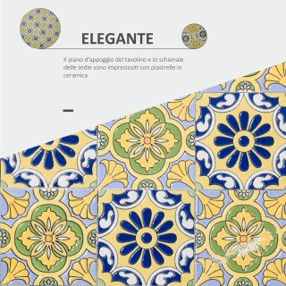 Τραπέζι και καρέκλες κήπου Outsunny Σετ 3 τεμαχίων, Πτυσσόμενα μετα...