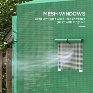 Outsunny Επιτοίχιο Θερμοκήπιο Κήπου με 2 Ρολόπορτες και κάλυμμα PE ...