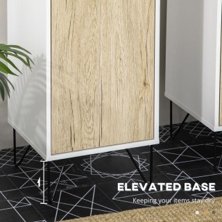 kleankin Στήλη μπάνιου με 2 ανοιχτά ράφια και 2 ντουλάπια μοριοσανί... kleankin Στήλη μπάνιου με 2 ανοιχτά ράφια και 2 ντουλάπια μοριοσανί...