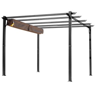 Outsunny Gazebo Garden Pergola 3X4m Συρόμενο πανί σε αδιάβροχη κατα...