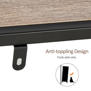 Ράφι ασύμμετρης βιβλιοθήκης HOMCOM Industrial Style, ξύλο και μαύρο... Ράφι ασύμμετρης βιβλιοθήκης HOMCOM Industrial Style, ξύλο και μαύρο...