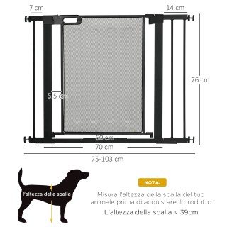 PawHut Extendable Pressure Dog Gate με Αυτόματο Κλείσιμο, σε ατσάλι... PawHut Extendable Pressure Dog Gate με Αυτόματο Κλείσιμο, σε ατσάλι...